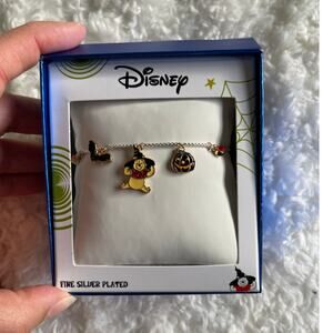 Disney Winnie the Pooh Halloween Bracelet  Silver Plated Charm Pumpkin Jewelry